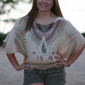 Tree barn boho style blouse size S